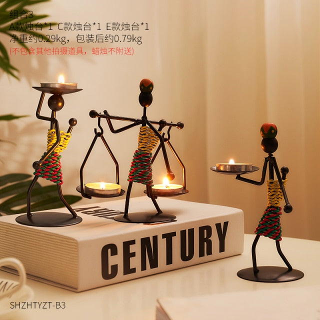 Metal candle holder home decor accessories Ornaments African Candlesticks for candles Christmas decoration wedding centerpieces