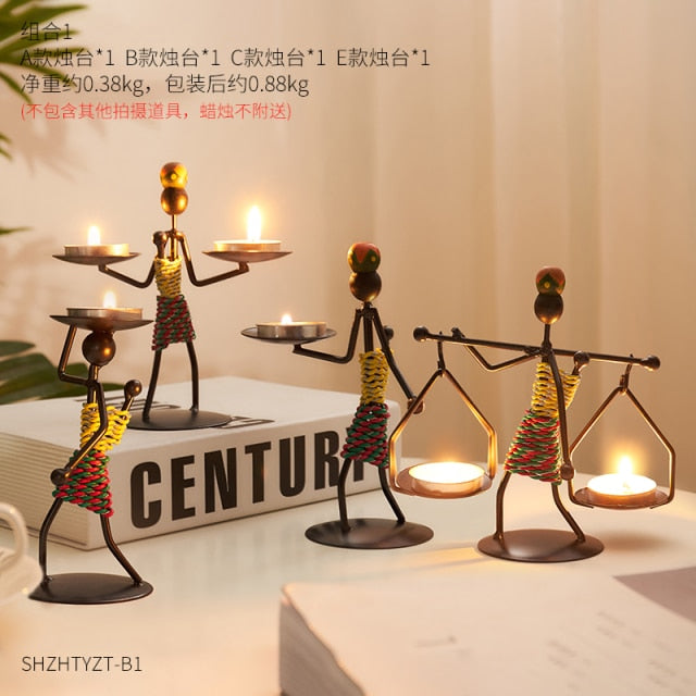 Metal candle holder home decor accessories Ornaments African Candlesticks for candles Christmas decoration wedding centerpieces