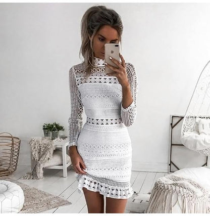 שמלת מיני ענבר | Dress - White - אופנה - בגדים - שמלות | Shoprifty