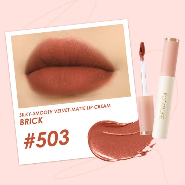 FOCALLURE Velvet Matte Lipstick Lip Gloss Liquid Lip Tint Cream Pigment Long Lasting Silky Texture For Lips Women’s Cosmetics 