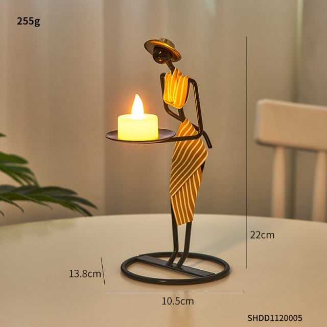 Metal candle holder home decor accessories Ornaments African Candlesticks for candles Christmas decoration wedding centerpieces 